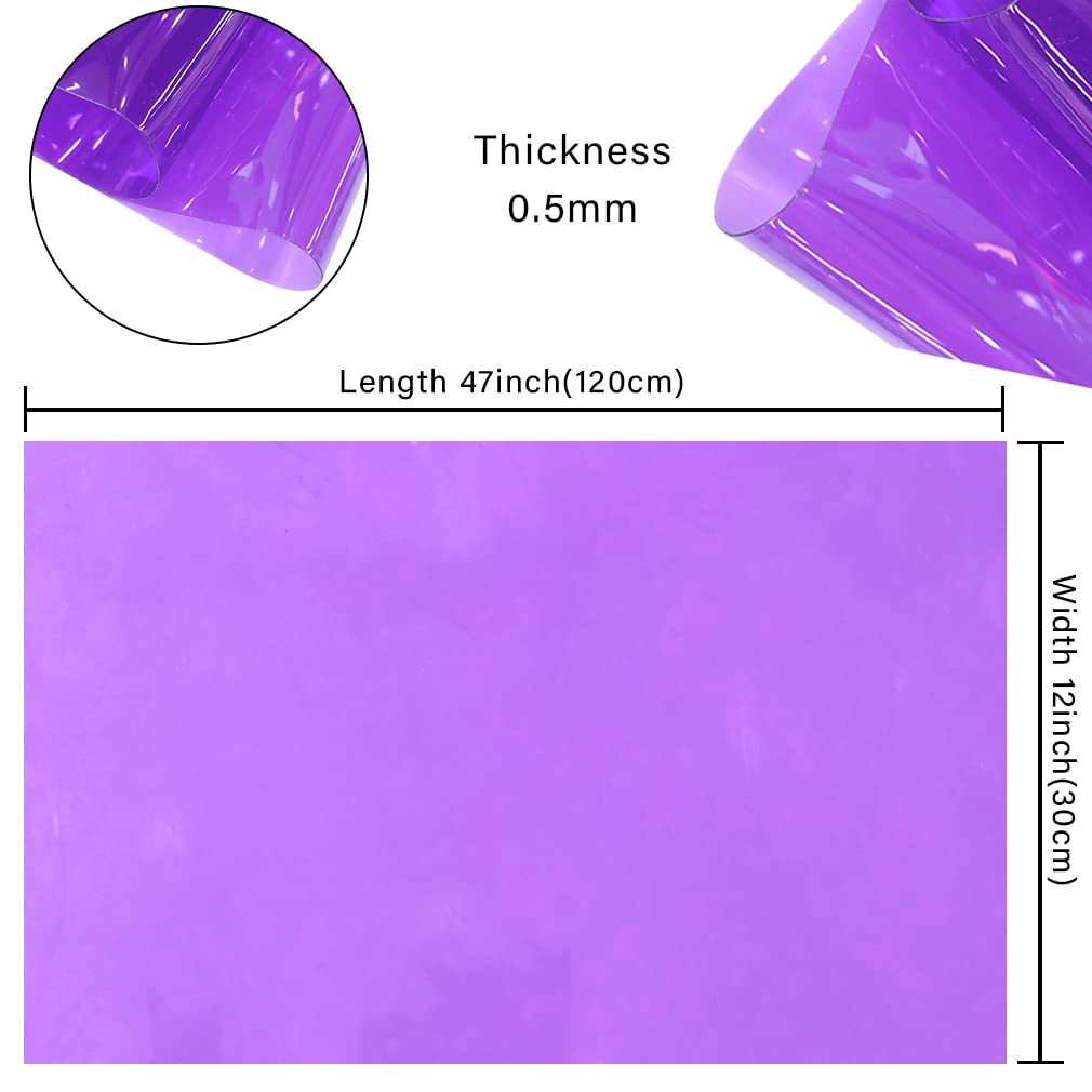 Amazon.com: HYANG Purple Transparent PVC Super Clear Holographic