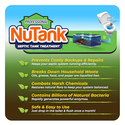 Image of Septic Tank Treatment - 12 Dissolving Packets - 1 Year Supply of Septic Safe Enzyme Producing Packets - Helps Protect Against Costly Septic Backups - Made in USA