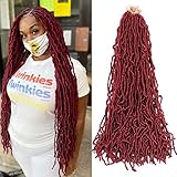 New soft locs crochet hair 24 inch 1 Pack Curly Wavy Crochet Synthetic Braiding Hair Extensions...