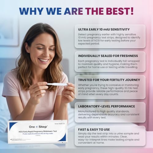 Image of One Step Early Detection Pregnancy Test (5 Pack) - 6 Day Sooner Pregnancy Test - 99% Accurate and Easy to Use At Home Pregnancy Tests