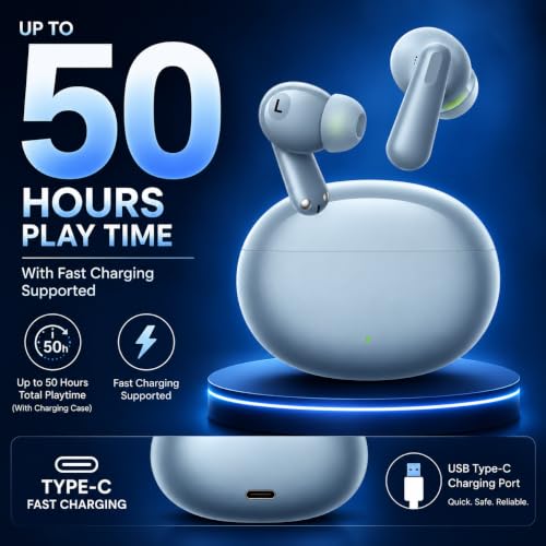 Image of Buds 3 Wireless Earbuds with ENC, 50H Playtime, Bluetooth 5.4 and Low-Latency Gaming