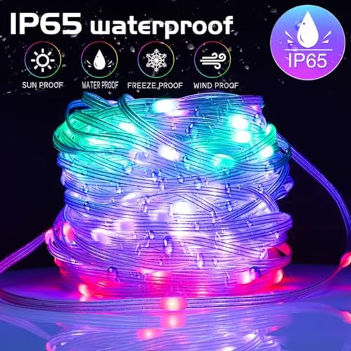 Image of Smart Fairy String Lights 10 Meter, 100 LED USB Rice Light with Bluetooth App & Remote Control, RGB Color Changing, Music Sync, Dimmable Decorative Light for Home, Diwali