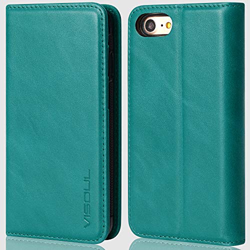 VISOUL iPhoneSE 第二世代 iPhoneSE 第三世代 ケース 手帳型 本革 iPhone8ケース 手帳型 iPhone7 ケース手帳 レザーケース スマホケース 携帯ケース マグネット式 横置きスタンド