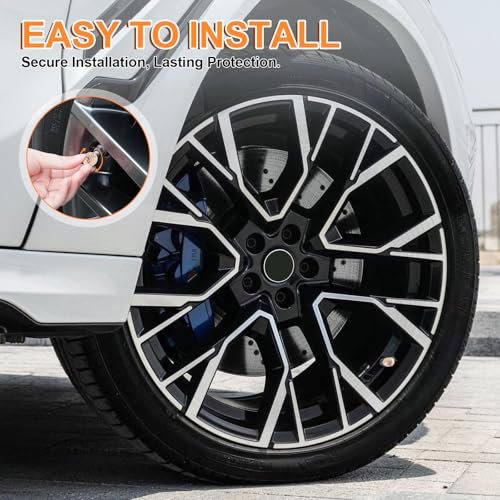 Image of JUSTTOP 4 Pack Handmade Crystal Rhinestone Car Stem Air Caps Cover, Car Wheel Tire Valve, Attractive Dustproof Bling Car Accessories, Universal for Cars, Trucks and Motorcycles-Orange