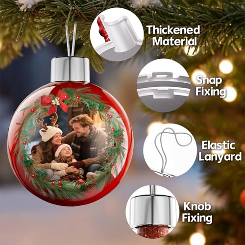 Image of Bemaystar Personalized Christmas Ornaments 2025 - Custom Christmas Ball Ornaments, Customized Double-Sided Photo Ornament, Custom Ornament for Christmas Tree, Xmas Gifts for Mom, Dad, Kids, Pets