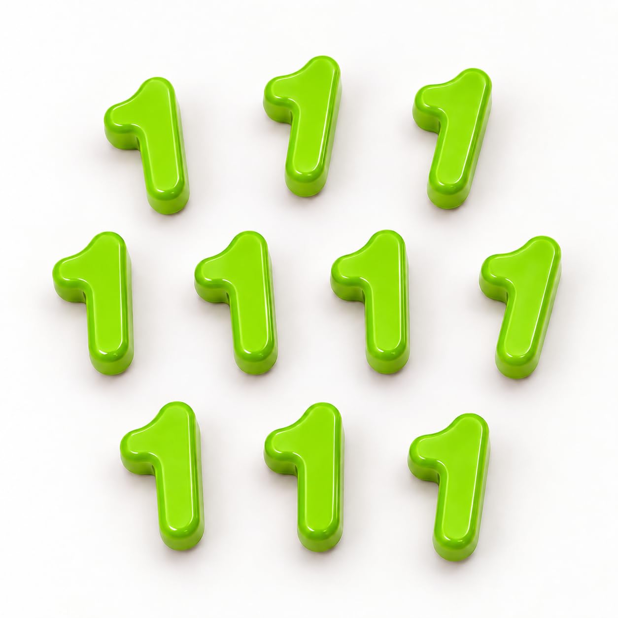 Number Beads, 10pcs Number Beads for Bracelets with 6mm Large Hole, Number Bead for DIY Jewellery Making, Keychains and Paracord Crafts(Green, Number 1, 10)