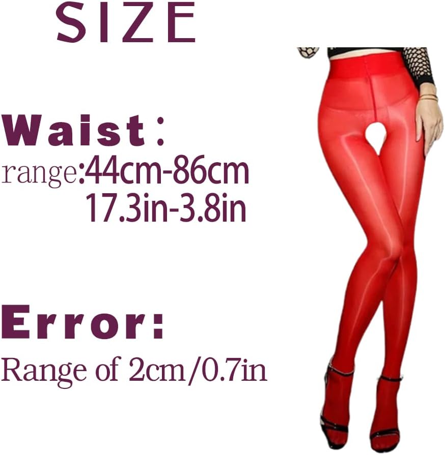 deladola Thigh Highs Slimming Tights,High Waist Sheer Pantyhose,Red Oil Shaping Stockings for Women - Image 9