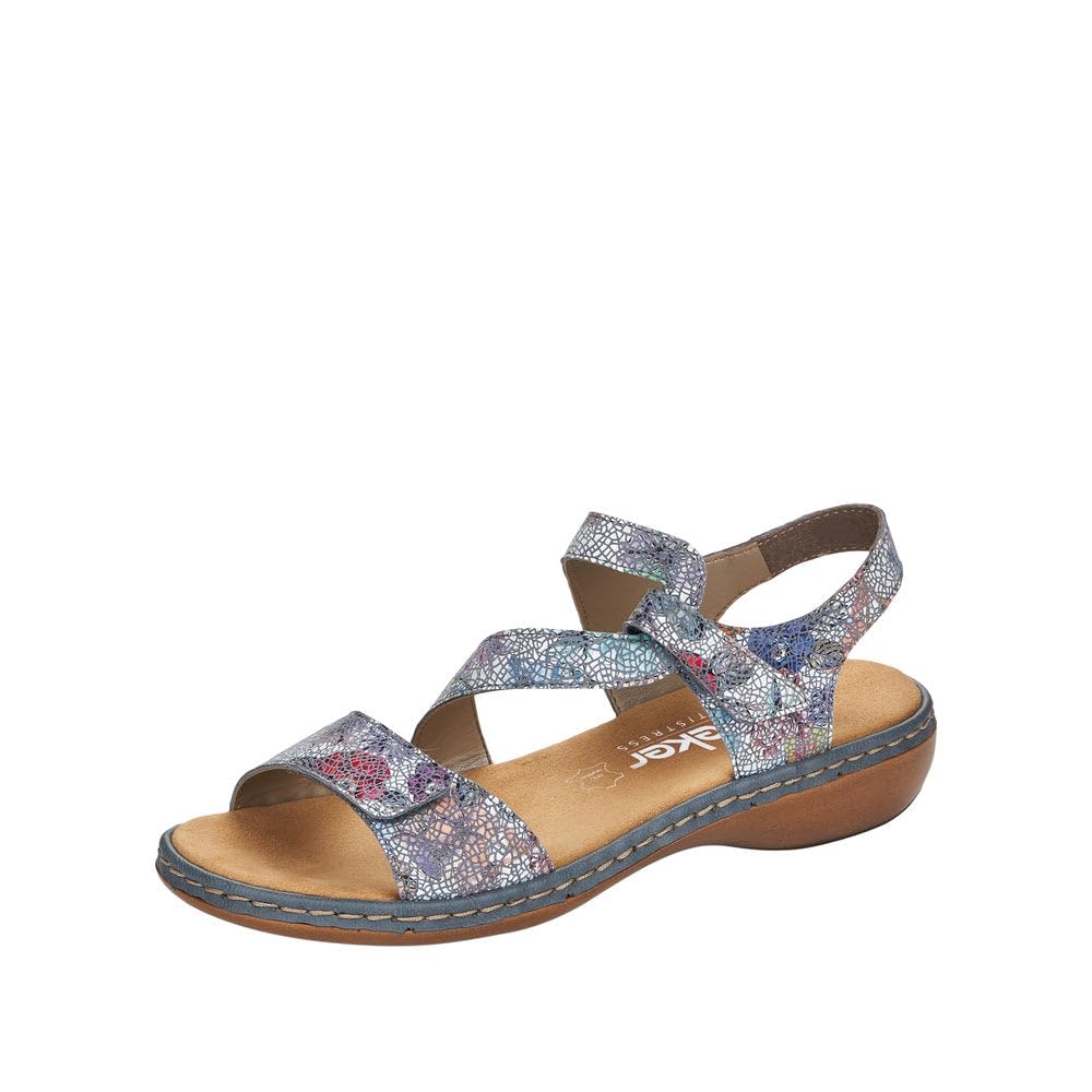 Rieker 64870 Franja Women's Strap Sandals – Comfortable Lightweight Hiking Footwear with Adjustable Hook and Loop Closures, Flexible Sole for Everyday