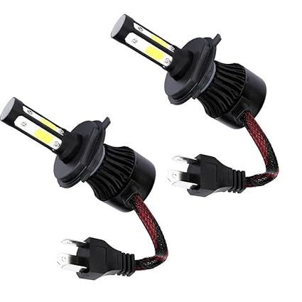 LOVMOTO Geniune H4 High/Low LED Automotive Headlight Bulbs 4 Side Auto Conversion Driving Lamp (Cool White light) (H4)