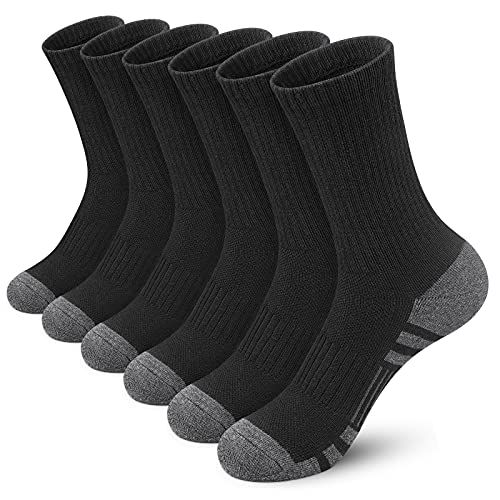 Felicigeely Athletic Socks Cushion Running Socks Performance Breathable Crew Socks Outdoor Sports Socks for Men Women 6Pairs