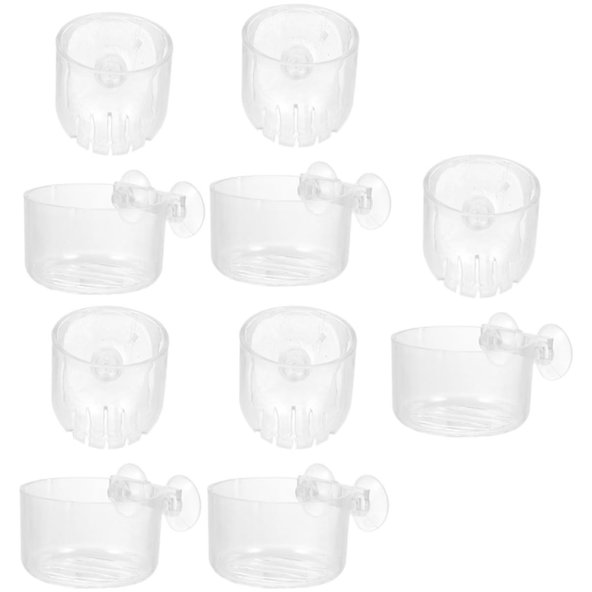 Happyyami 4 Juegos Copa De Plantas Acuáticas Sembradora De Ventosas Tanque Aqua Plant Decoración Pecera Etiqueta Rejilla Pecera Ventosas Maceta Jardinera Flotante para Acuarios 10 Uds * 4
