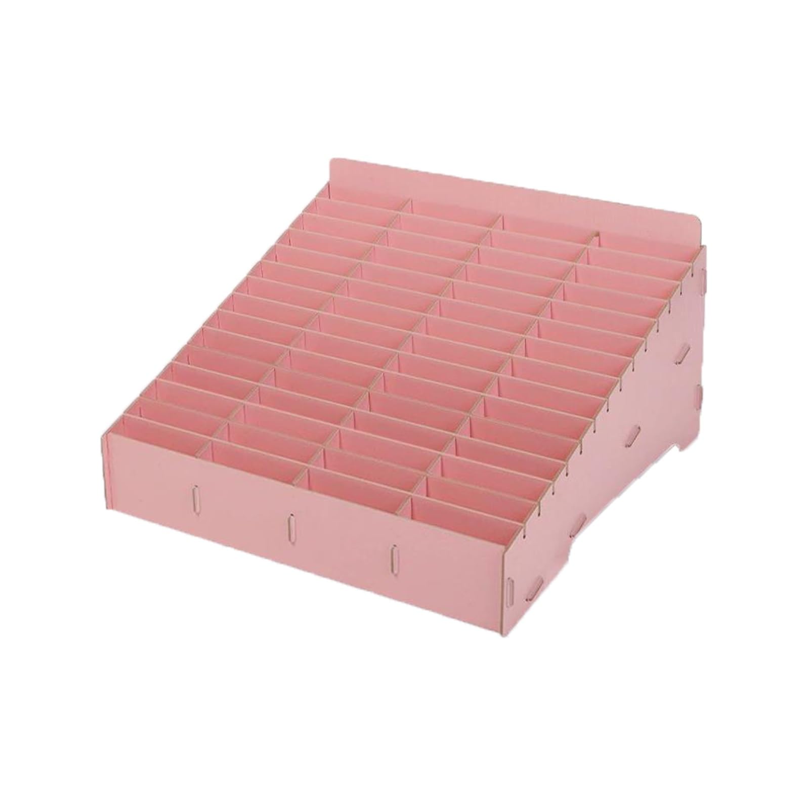 UGTFFT Mobile Phone Storage Cabinet Wooden Mobile Phone Storage Box Desktop Mobile Phone Holder,Trapezoidal Shape Open Storage Easy to Move,Suitable for School Factory Office(60 grids)