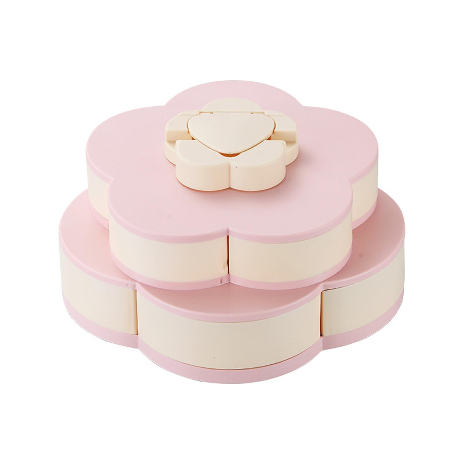 Stackable Snacks Organizers with Phone Holder and Nonslip Base Storage Container with Multi Compartment Twirling Treat Planner