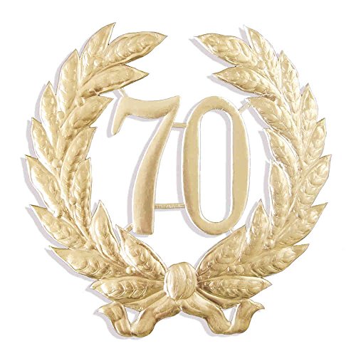 Diametro: 41 cm Walter Kunze Design Dresden Party Anniversario Giubileo Numero 10 70 Gold
