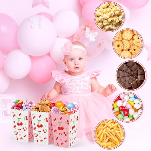 Image of K KUMEED 20 PCS Cherry Party Supplies,Cherry Popcorn Favor Boxes,Summer Fruit Cute Cherry Birthday Decorations Popcorn Bowls Popcorn Buckets Popcorn Bags for Baby Shower Daily Holiday (Small)