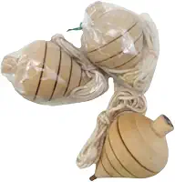 Kit Brinquedos Tradicionais 3 Piões Madeira Pião Premium de Cela