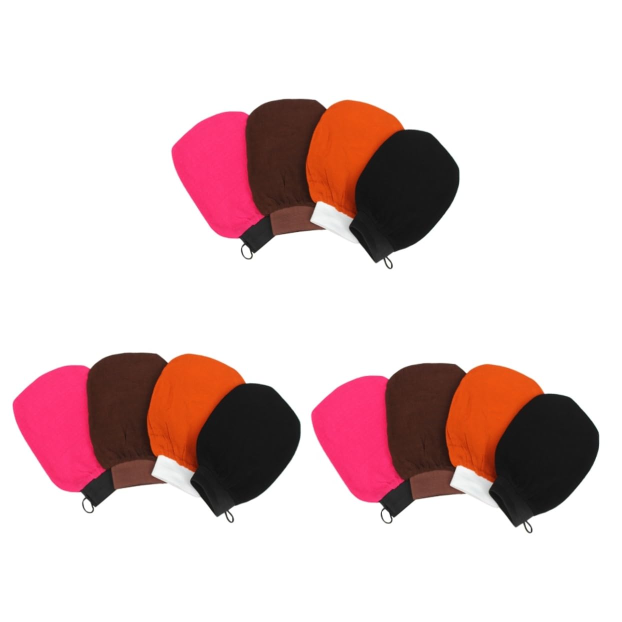 Healeved 12piezas Guantes Exfoliantes Para Ducha y Sauna De Para Eliminar Muerta Aleatorios Naranja Café Rojo Rosa