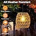 Larekook Solar Chandelier Outdoor,Natural Rattan Solar Lanterns Outdoor Waterproof Pendant Lights with Edison Bulb,Bamboo Woven Hanging Decorative Lanterns for Gazebo Garden Patio Porch Tree