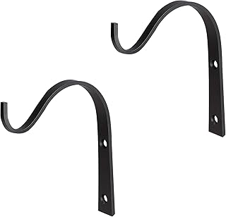 2PCS Iron Hanging Basket Bracket Wall Hanging Brackets Hanging Plant Hooks Plant Brackets Plant Hanger Bracket Hanging Bracket Hook Plant Wall Hooks for Hanging Bird Feeders Wind Chime Lanterns