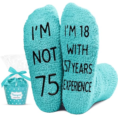 HAPPYPOP 75th Birthday Gift Ideas - Socks for 75 Year Old Birthday, Retirement Gifts for...