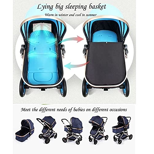 Reissysteem kinderwagen 3 in 1 kinderwagen kinderwagen, opvouwbare anti-shock pasgeboren kinderwagens met kinderwagen… - Afbeelding 4