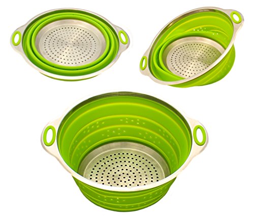 Zoie + Chloe Stainless Steel and Silicone Collapsible Strainer