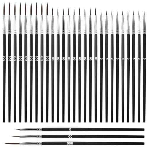 Giantree 30 Stück Feine Pinsel Set, Malen Nach Zahlen Pinsel, Winzige Detailpinsel Professioneller...