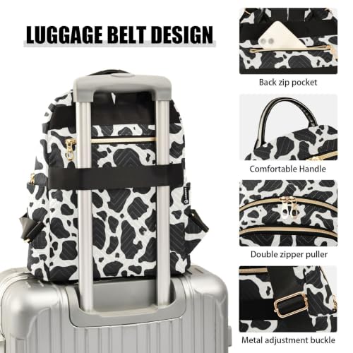 Image of ALAZA Cow Pattern Small Backpack Purse for Women Travel Bag Fashion Daypack Back Pack Shoulder Bag
