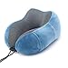 Produktbild Reisekissen Reise Nackenkissen Nackenhörnchen, Schlafen Memory Foam Reisen U Geformte Hals Kissen, für Büro und Haus, Reisen im Auto Flugzeug Zug (Himmelblau)