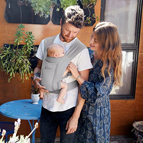 Ergobaby Embrace – Envoltório para carregar bebês recém-nascidos (3 a 11 kg), algodão premium, azul-