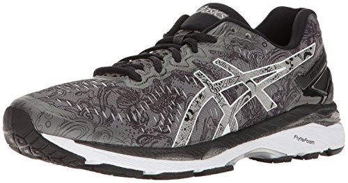 ASICS Men's Gel-Kayano 23 Lite-Show Running Shoe, Carbon/Silver/Reflective, 10.5 M US