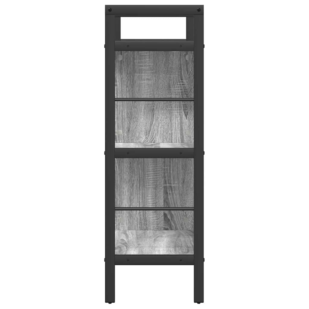 Libreria a 5 ripiani, 75 x 30 x 91 cm, in legno, telaio in acciaio, scaffale per soggiorno, ufficio e studio, con molto spazio di archiviazione, robusta, durevole, versatile e facile da pulire