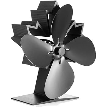 Amazon Com Crsure Wood Stove Fan 4 Blade Heat Powered Stove Fan Fireplace Fans For Wood Stove Burner Wood Burning Stove Top Eco Friendly Fans For Fireplace Kitchen Dining