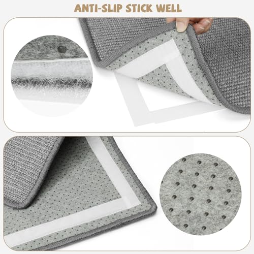 Image of Graciadeco Gray Cat Scratching Mat Sisal, 2 Packs Sisal Fabric Large Cat Scratching Pad for Indoor Cats with Adhesive Hook Loop Tape, Wall Scratchers for Indoor Cats 23.6 inch x 15.7 inch