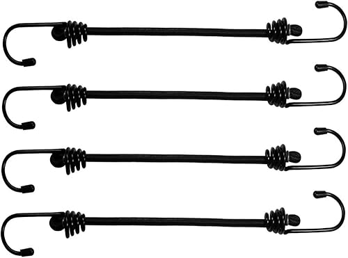 cuerdas elásticas de 27 pulgadas resistentes para exteriores, cuerdas elásticas negras en ambos extremos con ganchos, lazos de goma duraderos,