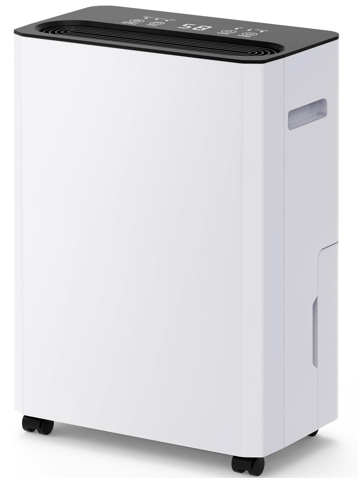 Deshumidificateur d'Air 50㎡/150m³, Deshumidificateur Électrique Compact avec Réservoir 3L, Écran Tactile, Contrôle Intelligent de l'Humidité 30-80%, Silencieux, pour Maison, Cave, Bureau 12L~18/Jour