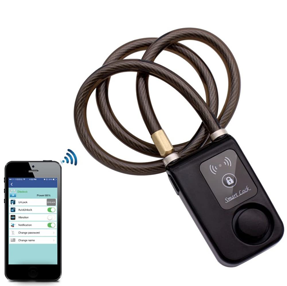 Fahrradschloss, APP-Steuerung Bluetooth Lock Anti-Diebstahl-Alarm  Kettenschloss mit 105 dB Alarm fr iOS und Android-System, fr Fahrrad,  Motorrad (Schwarz) : Amazon.de: Sport & Freizeit