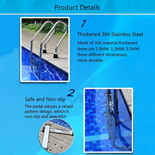 Escalera para piscina con 2 peldaños antideslizantes miniatura 3
