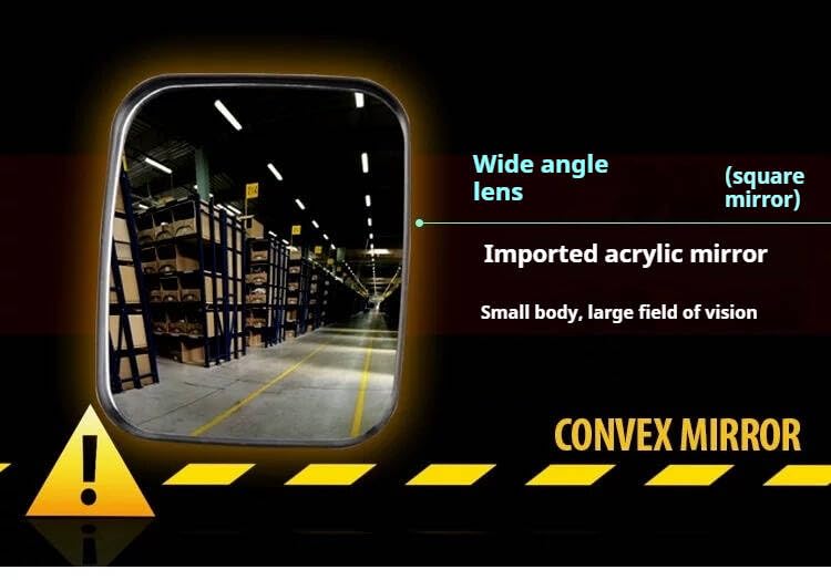Miroir De Sécurité Grand Angle Convexe - 16 X 19 Cm - Pour Allée, Garage, Parking - Réglable, Pour Intérieur Et Extérieur