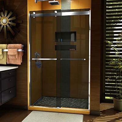 DreamLine Sapphire 44-48 in. W x 76 in. H Semi-Frameless Bypass Shower Door in Brushed Nickel and Gray Glass