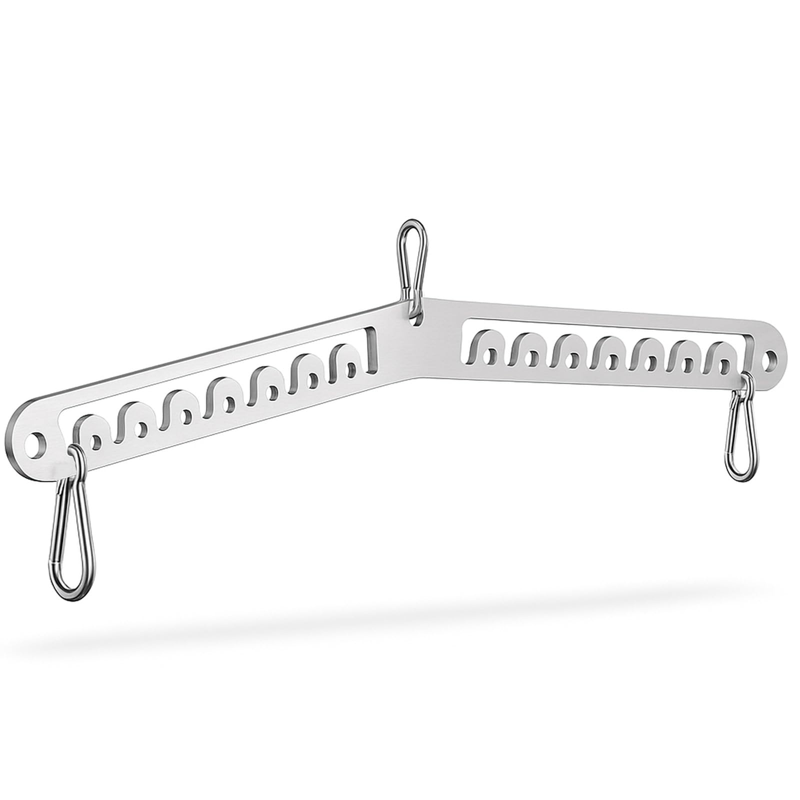 Double to Single Adaptor Plate for Cable Pulley Machines Durable Solid Stainless Steel with 3 Carabiners Suitable for Dual Cable Machines LAT Pulldown