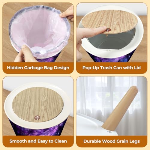 Caneca de basura con tapa negra 7L con patas miniatura 4
