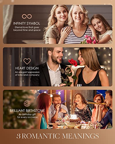 LOUISA SECRET Infinity Heart Necklaces for Women, Gold Plated and 925 Sterling Silver Forever Love Pendant Necklaces, Birthday Anniversary Christmas Jewelry Gift for Her Wife Mom — view 6