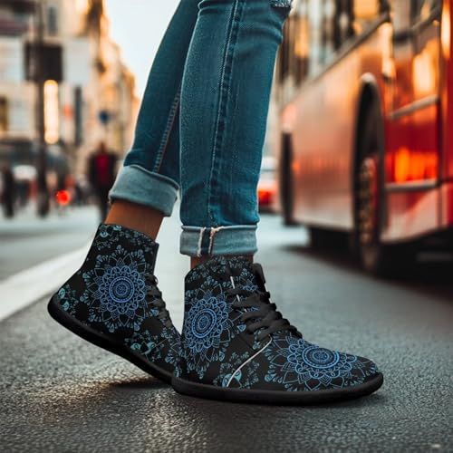 Image of Binienty Zero Drop Sole Barefoot Men's Women's PU Leather Flat Minimalist Barefoot Sneakers Athletic Shoes Waterproof