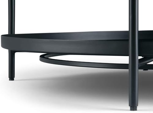 Miniatura 7 de SIMPLIHOME Monet - Mesa auxiliar industrial de metal de 32 pulgadas de ancho, color negro, para sala de estar y habitación familiar