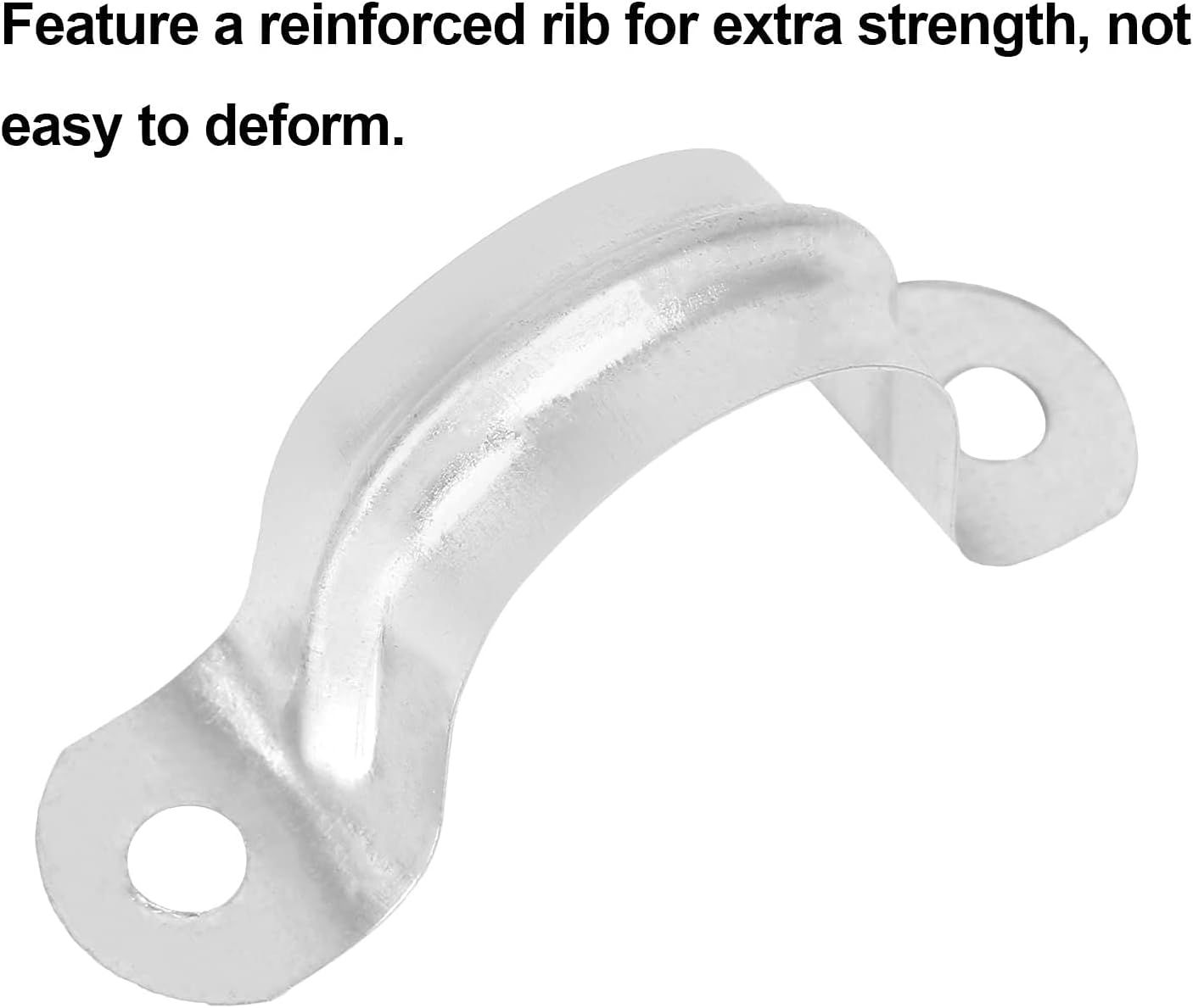 100 Pack 3/4 inch U Clamp Metal Rigid Pipe Strap with 2 holes, Stainless Steel U Bracket Pipe Clamps Hanger Fit for 3/4 inch Pipes