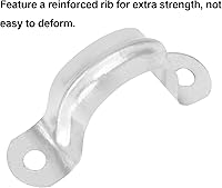 Vista 2 de 100 Pack 3/4 inch U Clamp Metal Rigid Pipe Strap with 2 holes, Stainless Steel U Bracket Pipe Clamps Hanger Fit for 3/4 inch Pipes