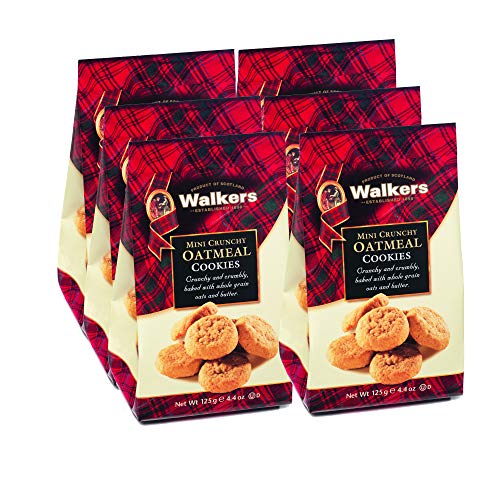 Walkers Shortbread Mini Crunchy Oatmeal Cookies, 4.4 Ounce Bag (Pack of 6)