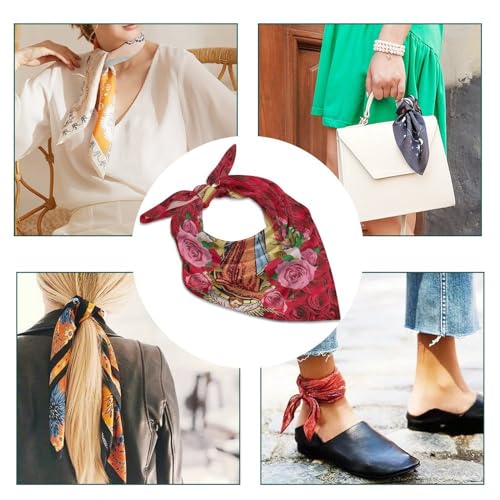 Our Lady of Guadalupe Hair Bandana Virgin Mary Silk Scarf Kerchief Square Scarf Wrap Neck Scarf for Women4