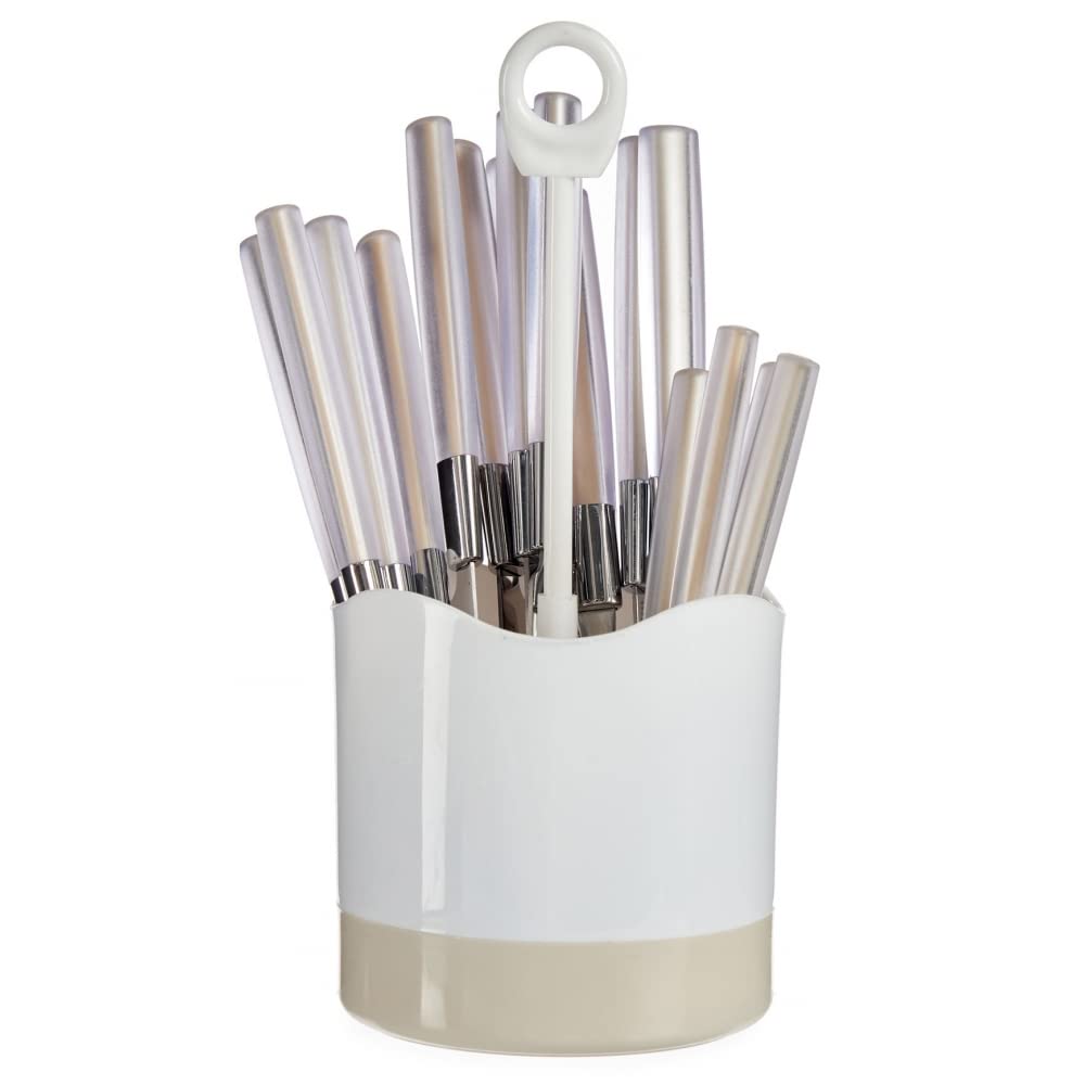 Couverts 16 pièces argenté beige en acier de haute qualité pour sublimer vos tables